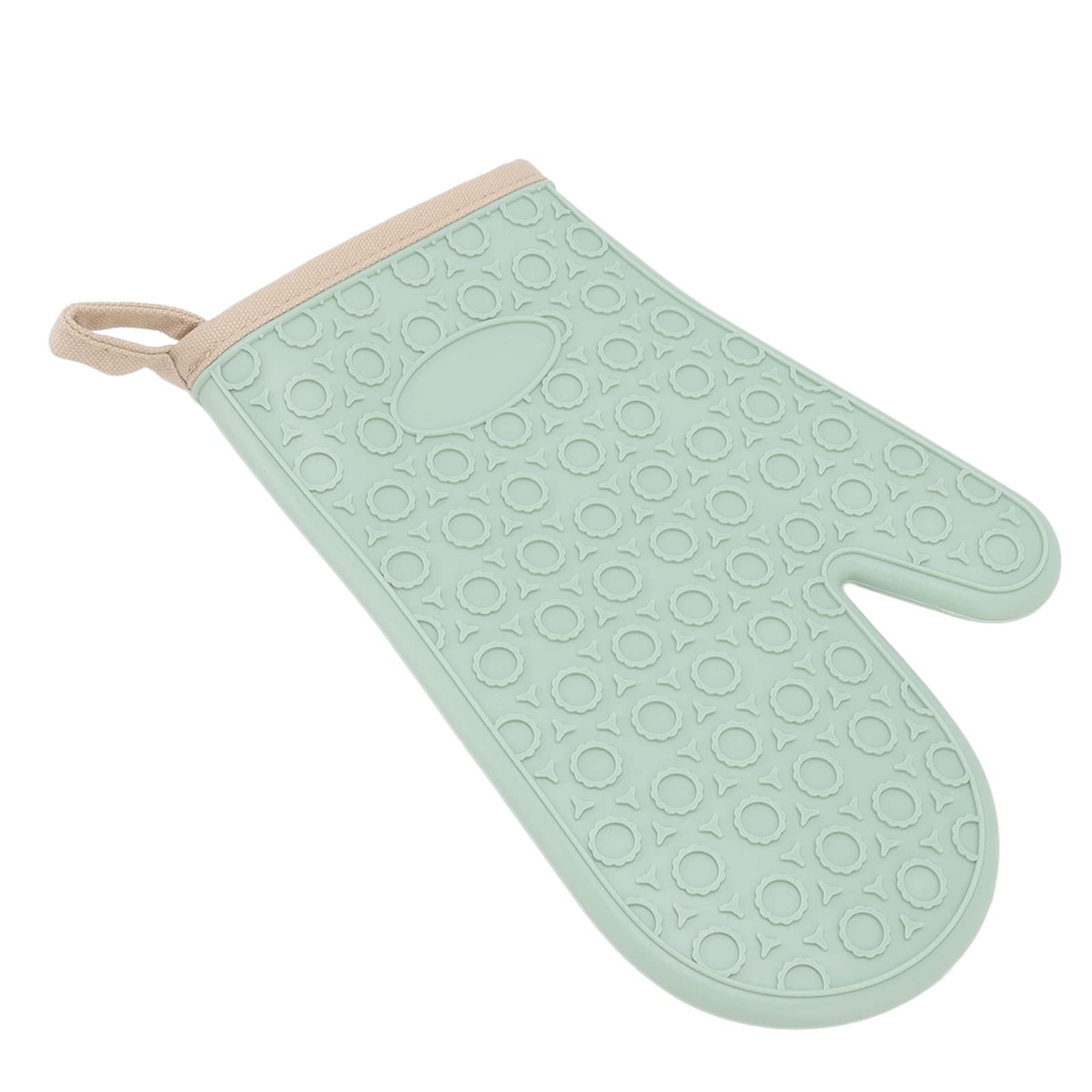 Ejoyous Guanto da Forno in Silicone, Impermeabile, Resistente Al Calore, con Fodera in Cotone, Guanto da Antiscivolo, per Contenere Pentole Calde, Piatti, Utensili Durante la cottura. (GREEN)