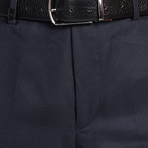 Image of Park Avenue Men's Polyester Blend Dobby Pattern Smart Fit Flat Front Formal Trouser