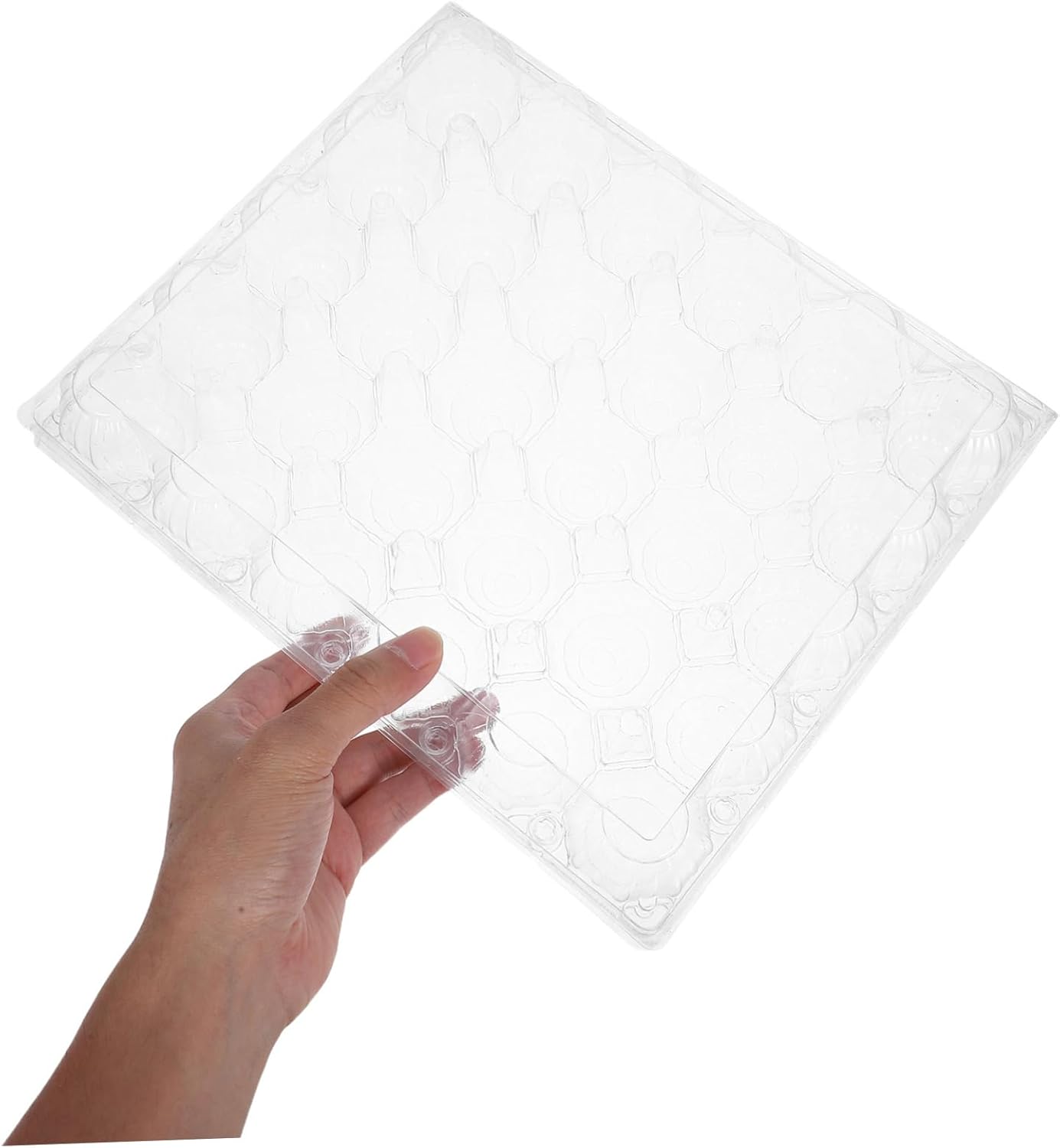 Luxshiny 6pcs Egg Holders for Refrigerator Storage Clear Chicken Egg Organizer for Farm Supermarket Use Stackable Reusable