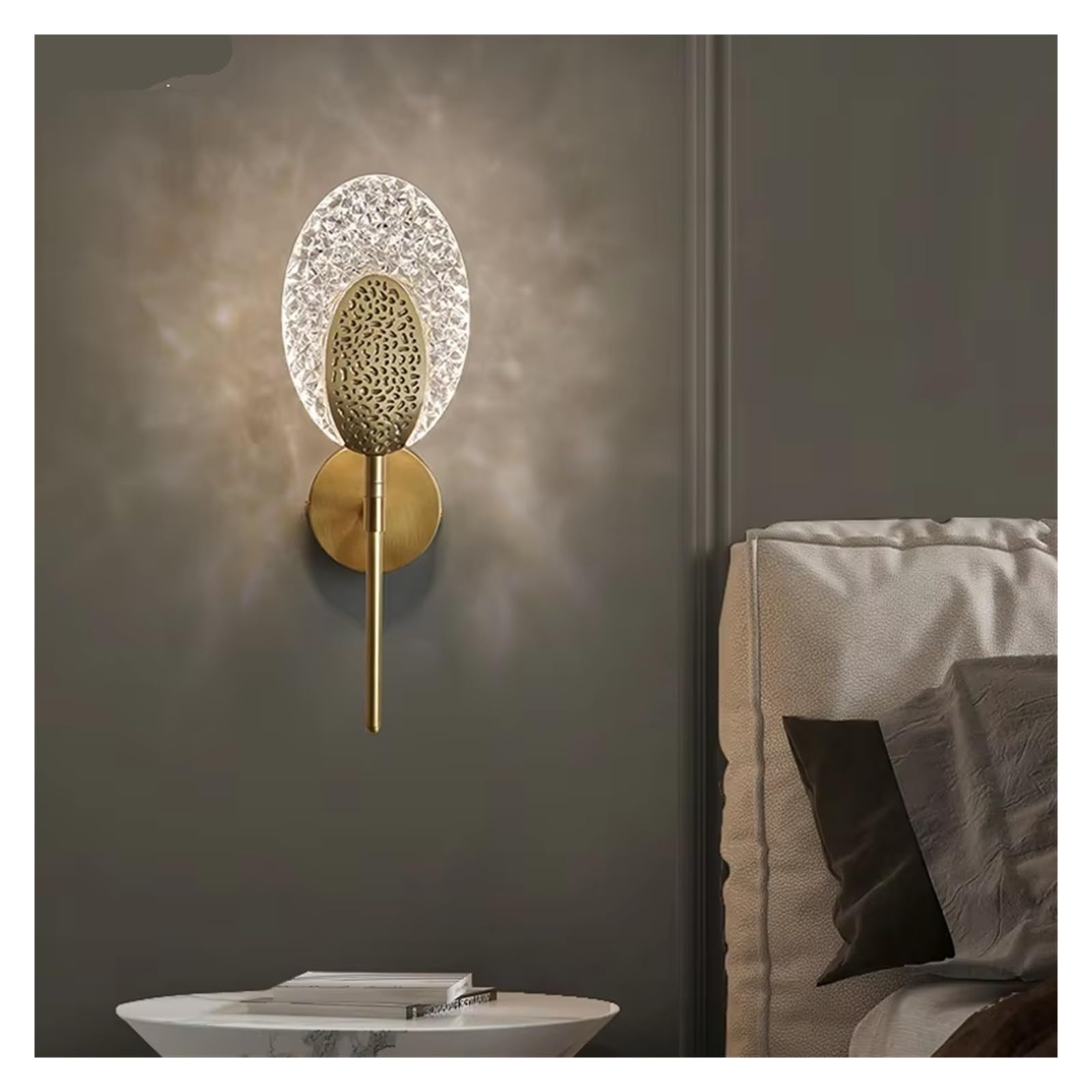 Jybnbbe Light Led Bedroom Wall Lamp Wall Sconces Brass Copper Acrylic Lampshade Indoor Ing For Living Room Bedroom