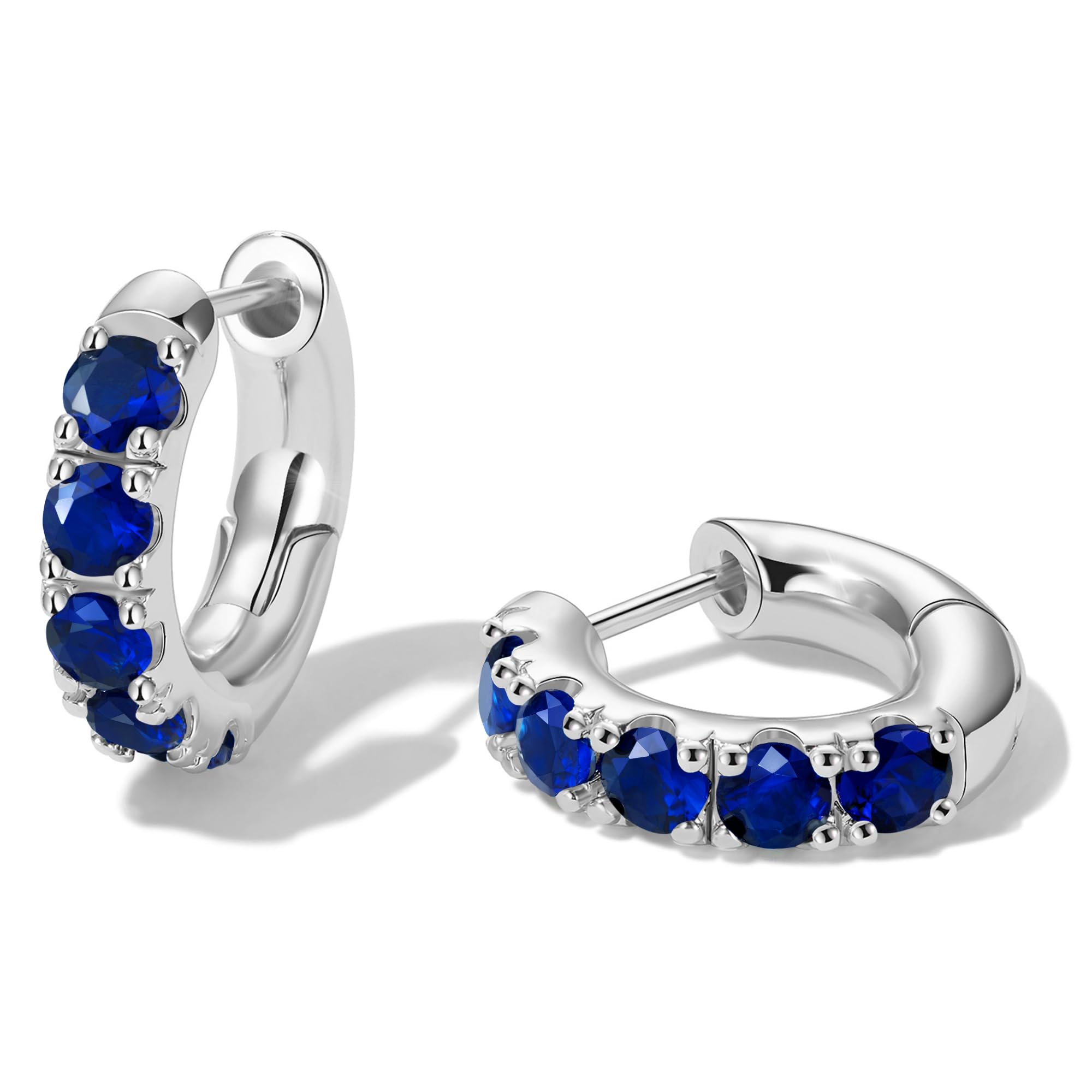 GLOQUAT 14k Gold Plated Small Hoop Earring for Women with Sterling Silver Post, Trendy Gold Pearl Earrings Opal/Aura Earring Hypoallergenic Cubic