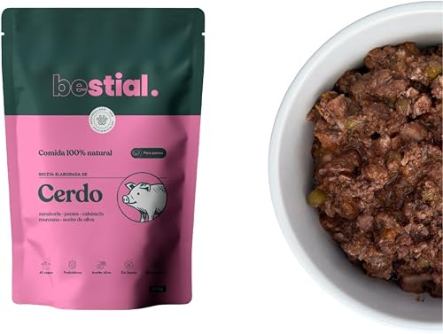 Bestial Comida Húmeda Perros, 100% Natural y Sin Conservantes, Cerdo, Alimentaci