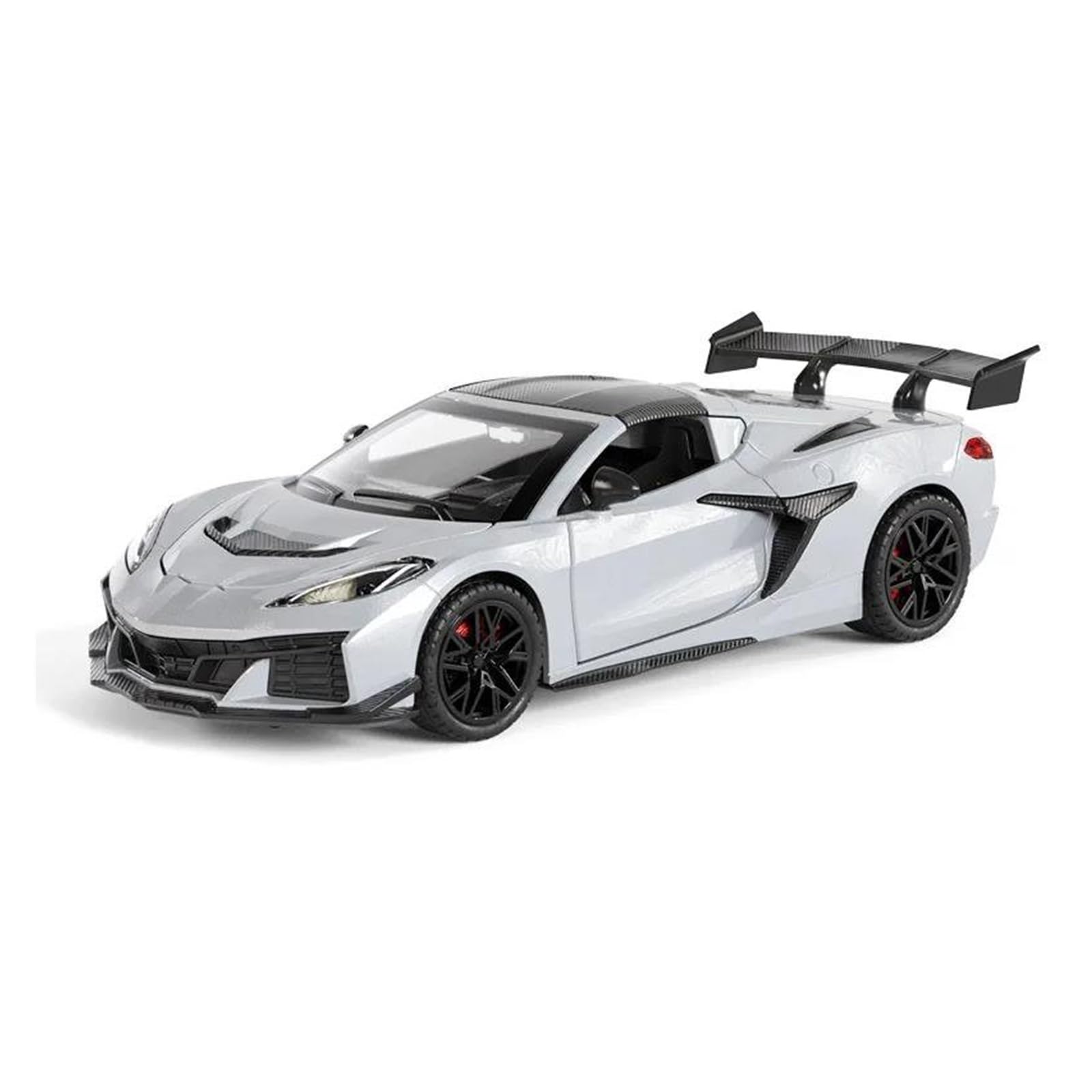 Audsni Silver Die-Cast Diecast Car Model For Corvette C8 Gt3 Diecast Model Car