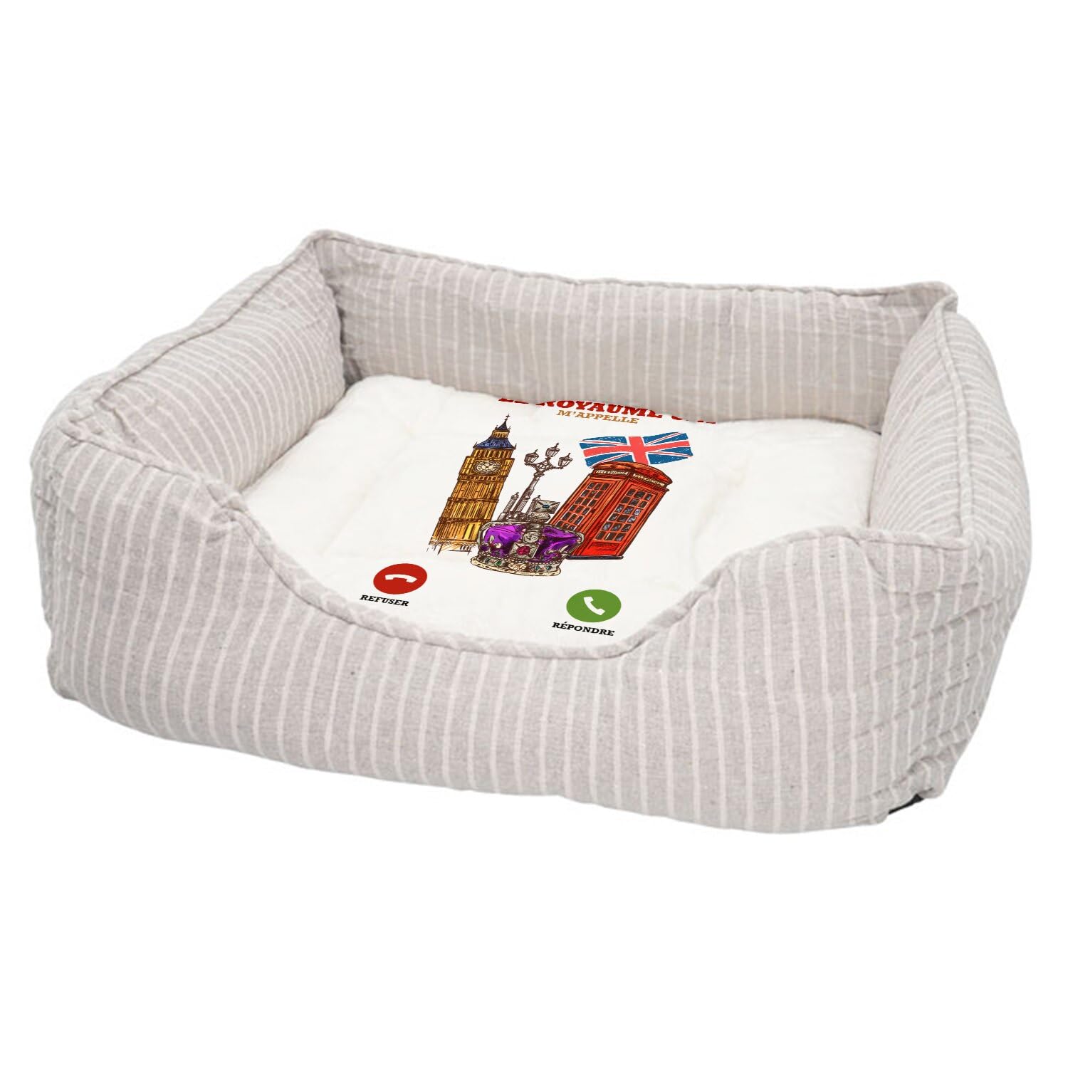 Lit confortable pour chien et chat imprimé en France motif Londres