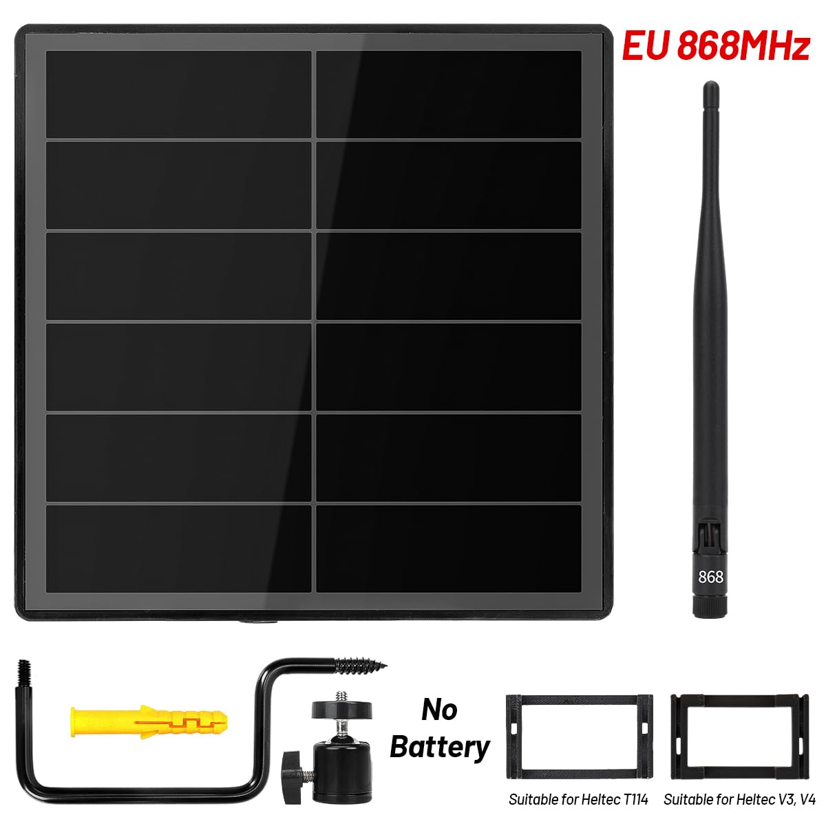 Kit pannello solare D5-1A 5W con controller batteria per Heltec V3 ESP32 LoRa modulo per fai da te Meshtastic Meshcore LoRa Node Kit da 868MHz