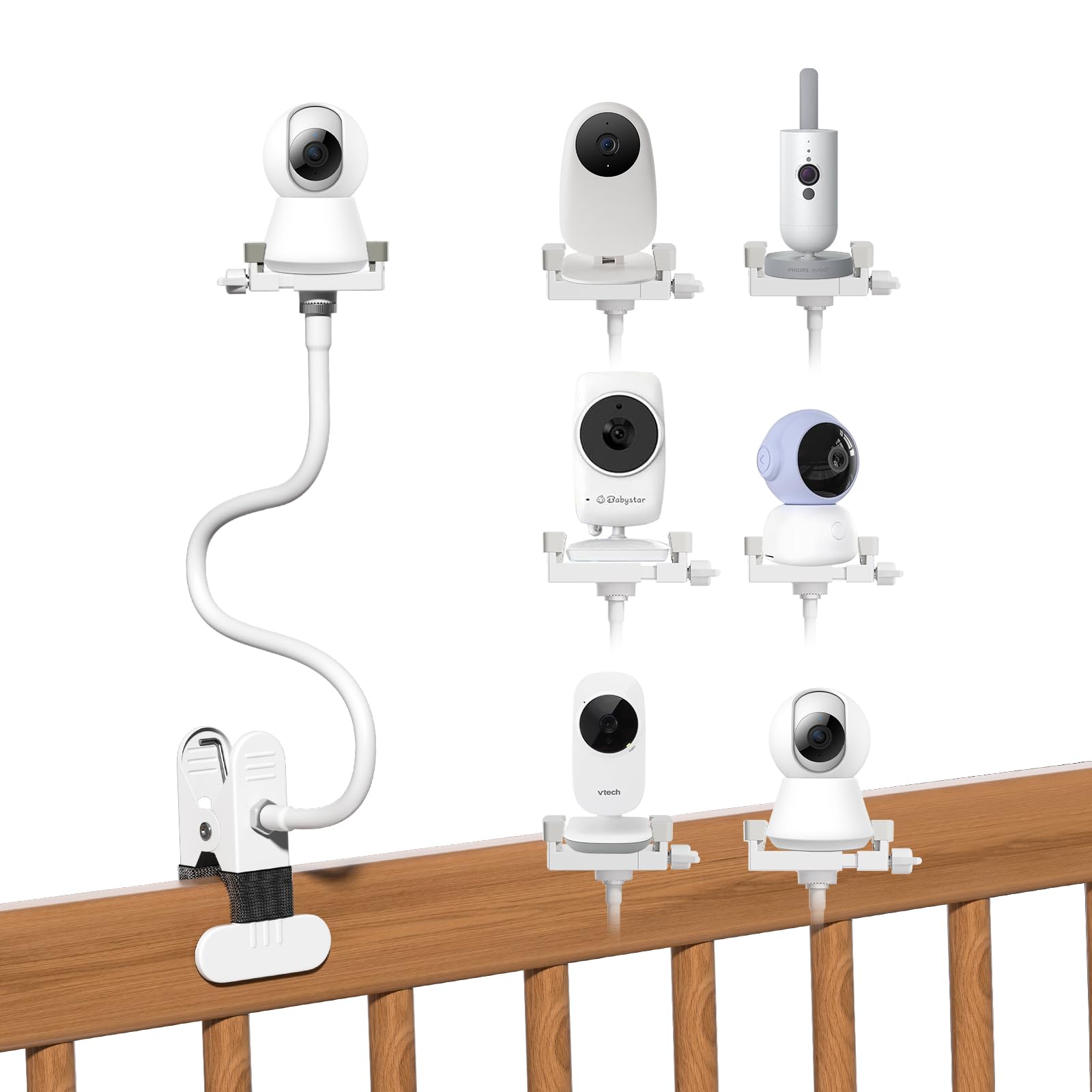 Support pour Moniteur bébé GHB,Support Universel pour caméra bébé pour Moniteur bébé Philips Avent,Supports à Pince pour HelloBaby/Blemil/Jeeber/Babyphone Philips Avent/Vtech/Momcozy/Boifun/Babystar