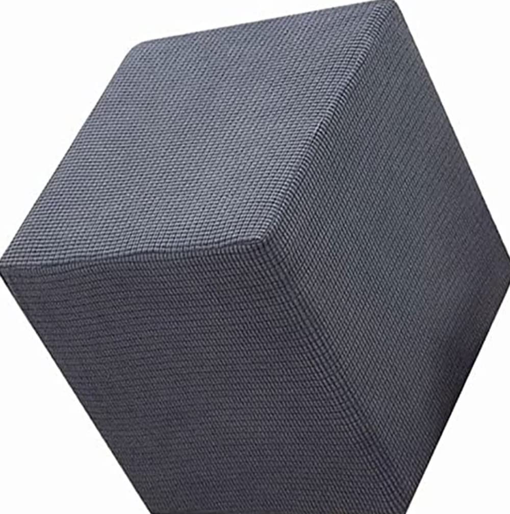 Stretch Ottoman Cover， Round/Square Foot Stool Covers， Jacquard Ottoman Slipcover ，Sofa Foot Pouffe Protector Non Slip With Elastic Bottom Washable Red/Grey/Brown/Beige ( Color : A1 , Size : 60x60cm )