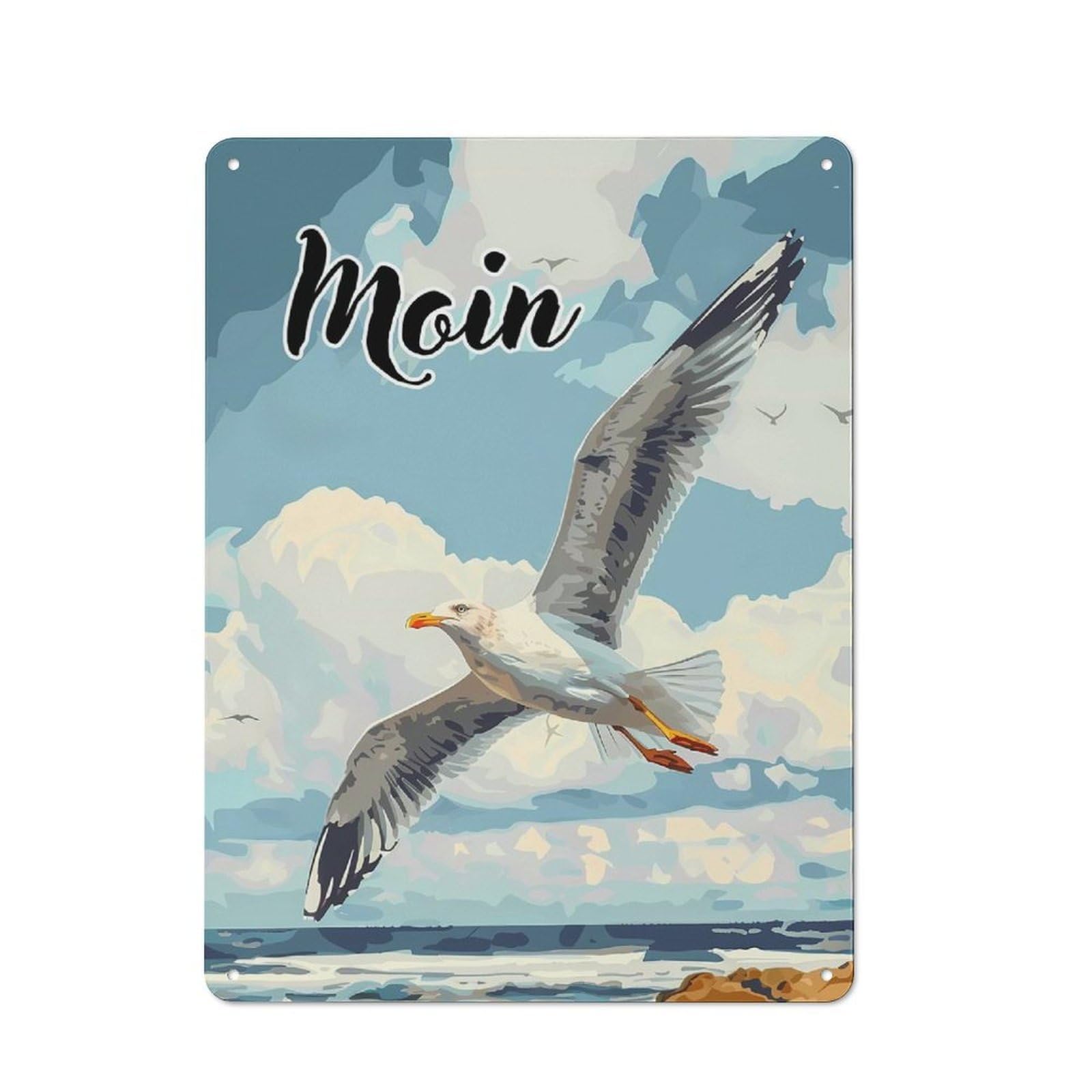 Junmoney Moin Moewe Seagull Rustic Vintage Metal Sign 40X30cm Featuring Home Bar Decor For Cafe, Pub, Workshop Or Home Bar