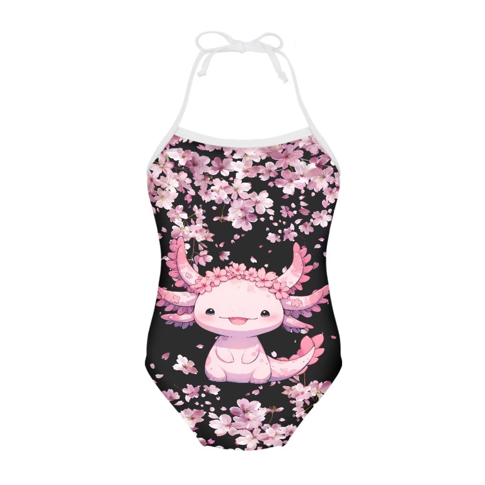 ELEQIN Cartoon Animal Cute Girls One Piece Swimsuit Adjustable Swimwear for 3Y-10Y