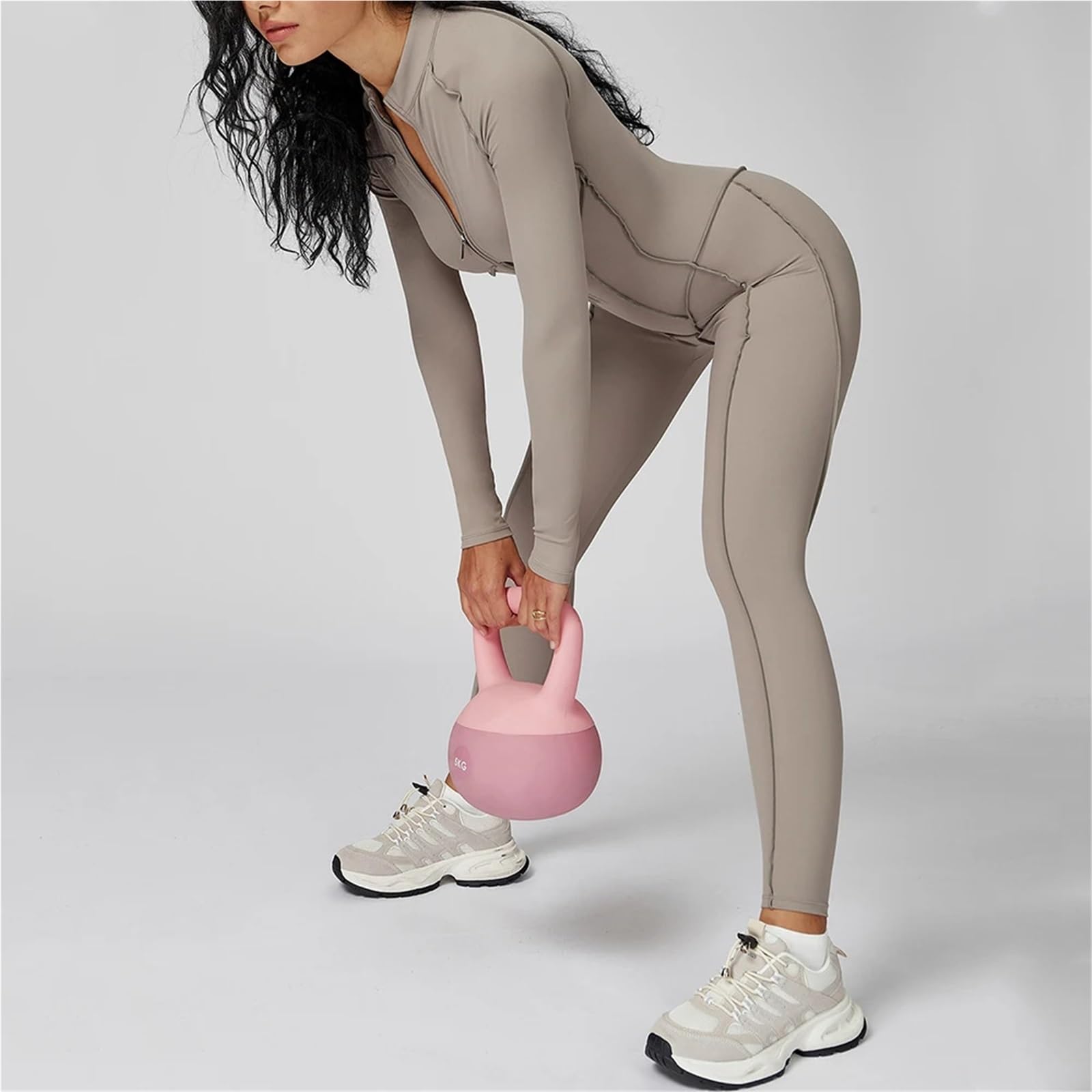 Mono de Yoga Mujer Body de Yoga manga larga for mujer, chándales for gimnasio, monos con cremallera, deporte y entrenamiento, traje ajustado una pieza for Fitness alta intensidad
