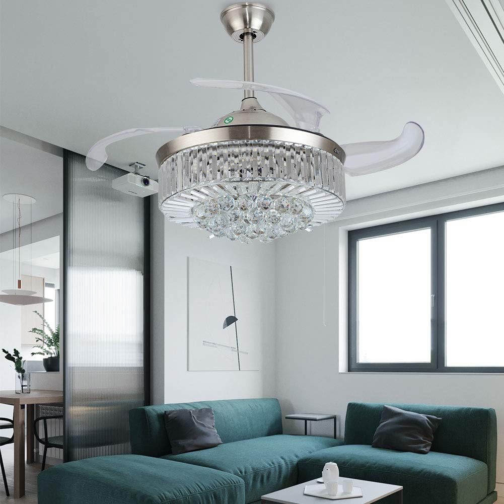 Black Friday Sale 2022 Modern Dimmable Fandelier Crystal Ceiling Fan with Lights and Remote Invisible Retractable Chandelier Fan Light LED Lighting-Polished Chrome 42 (Crystal4) Promo Discount Up To 70% Off Modern Dimmable Fandelier Crystal Ceiling Fan with Lights and Remote Invisible Retractable Chandelier Fan Light LED Lighting-Polished Chrome 42 (Crystal4)
