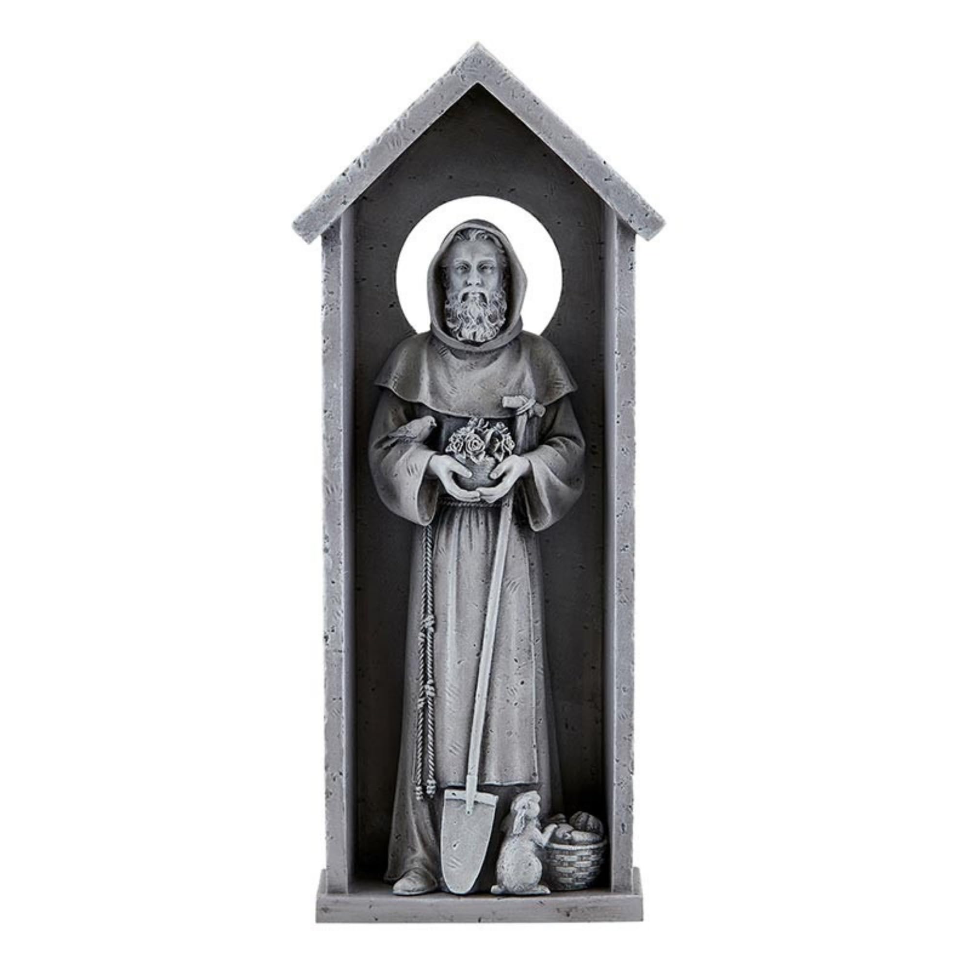 Avalon Gallery Saint Fiacre Wall Plaque Stoneresin, 12.5" Tall, Religious