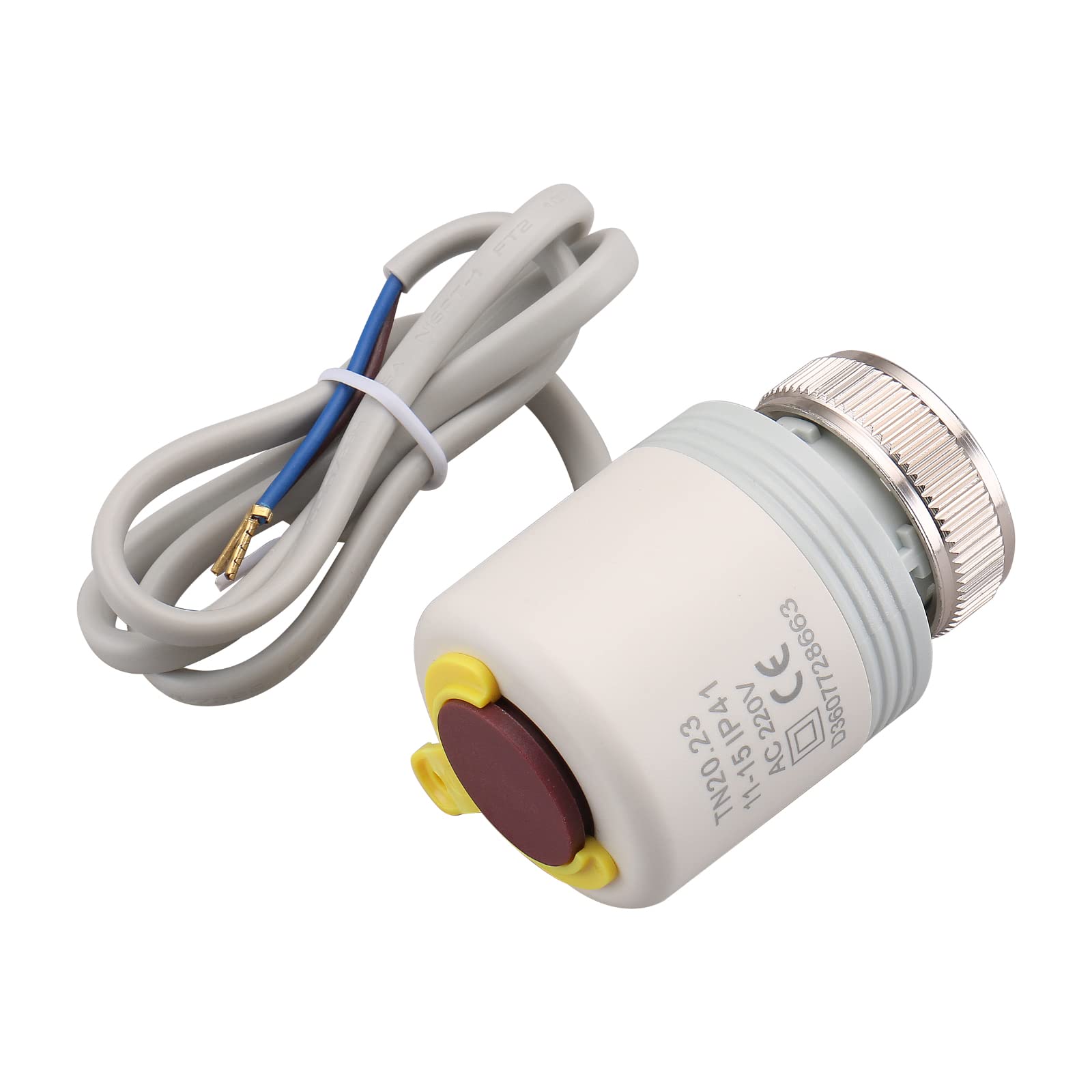Wengart Attuatore Termico NC (Normalmente Chiuso) 230V, Testina Elettrotermica 2 Fili per Collettore Riscaldamento a Pavimento e Radiatori, Attacco M30x1.5, con Indicatore di Stato Rosso, WG2220