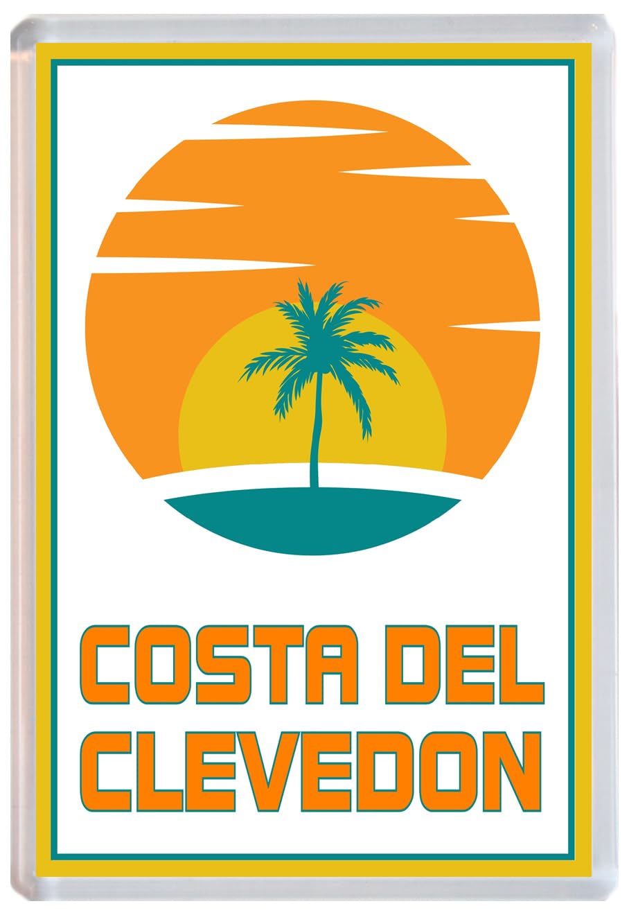 Baked Bean Store Multicolor Costa Del Clevedon - Jumbo Fridge Magnet 96 X 67Mm
