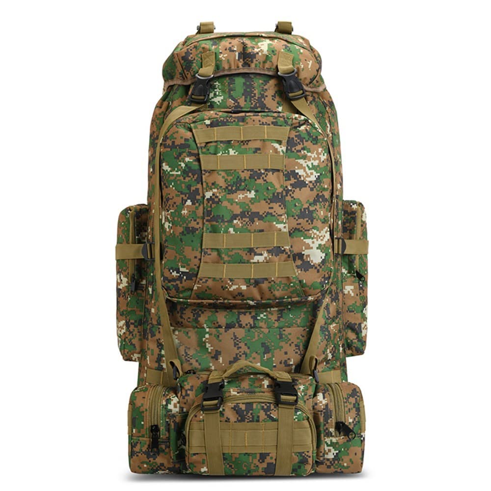 Zaino da trekking da 80 l, grande capacità, rimovibile, per attività all'aperto, militare, mimetico, impermeabile, da caccia, da combattimento, per viaggi, alpinismo