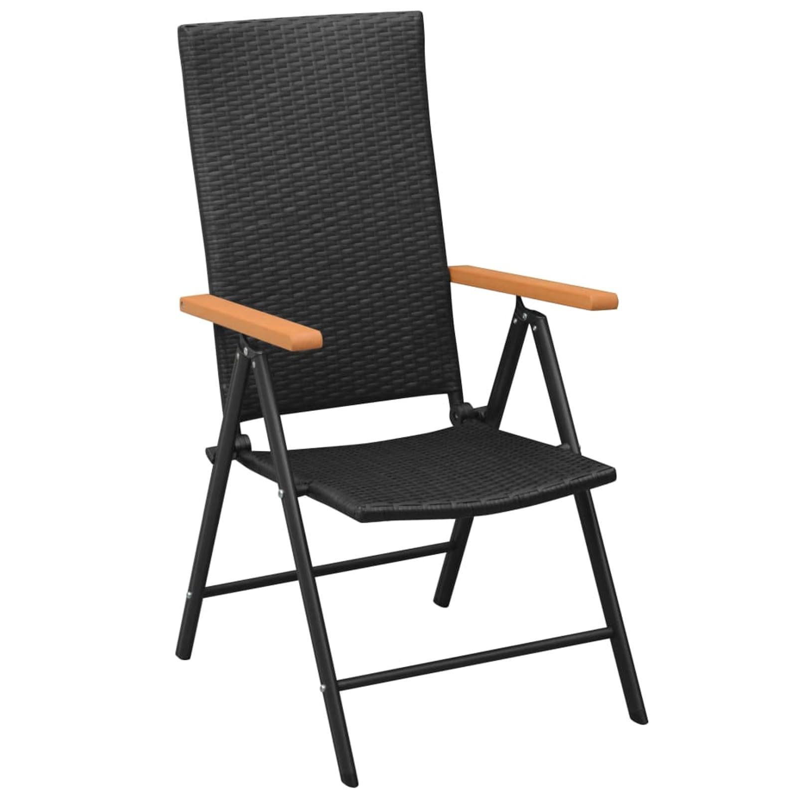 Homgoday Sedie da Giardino Impilabili 2 pz in Polyrattan Nere, Sedie da Esterno, Sedie da Pranzo per Giardino, Arredo Seggiole Giardino Arredi da Esterni per Giardino,Esterno,Patio