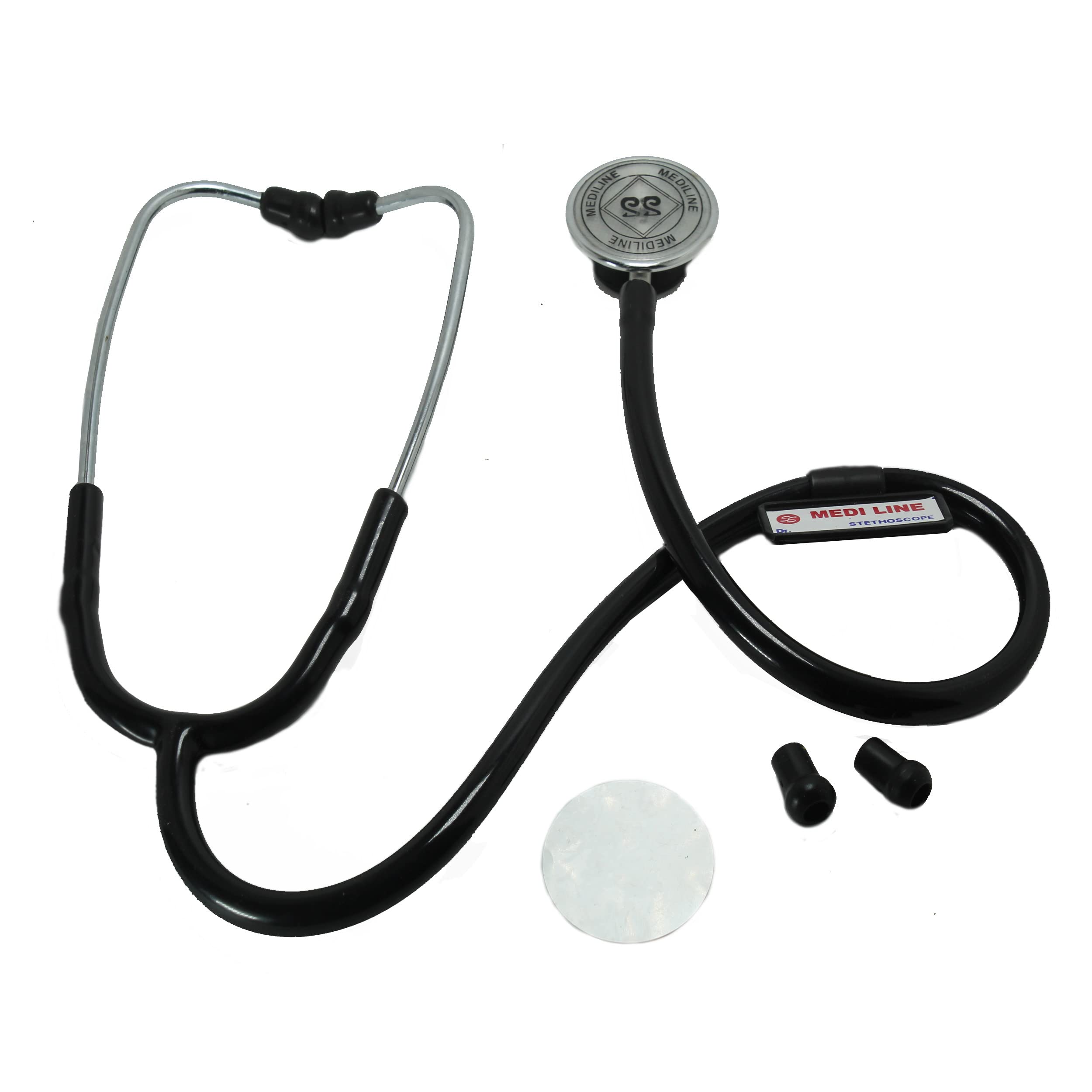 Dishan Stethoscope for Doctors and Medical Students- Black Tube- Classic II Regular (Medi-Line)