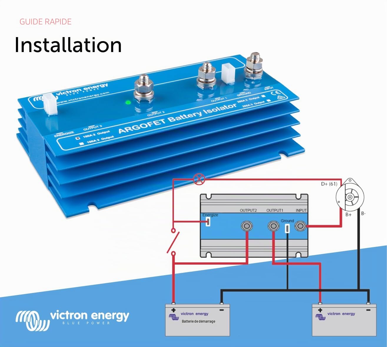 Victron Energy Argofet Répartiteurs de Batteries 100-2AC (2 Batteries 100 Amp)