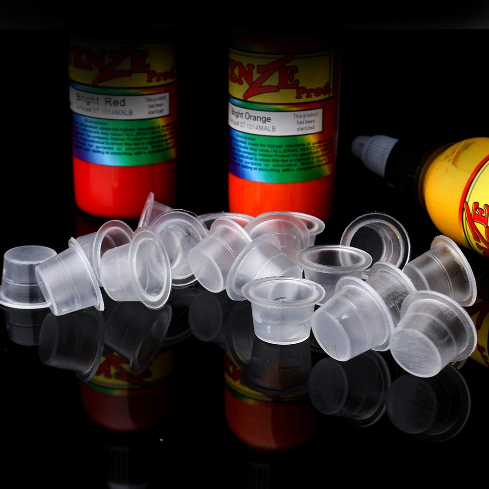 Disposable Tattoo Ink Cups-Medium 100pcs Disposable Plastic Tattoo Ink Caps Cups for Tattoo Ink Tattoo Supplies,Tattoo Kitsp Tattoo Accessory,Tattoo Ink,Tattoo Supplies,Tattoo Kits (#13mm—100pcs)