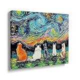 ART Van Gogh Wall Artwork, Van Gogh Canvas Wall Decor, Van Gogh Prints Cats Poster, Famous Paintings Wall Cat Picture Print Canvas Paintings Wall Decor Van Gogh Poster 16x20