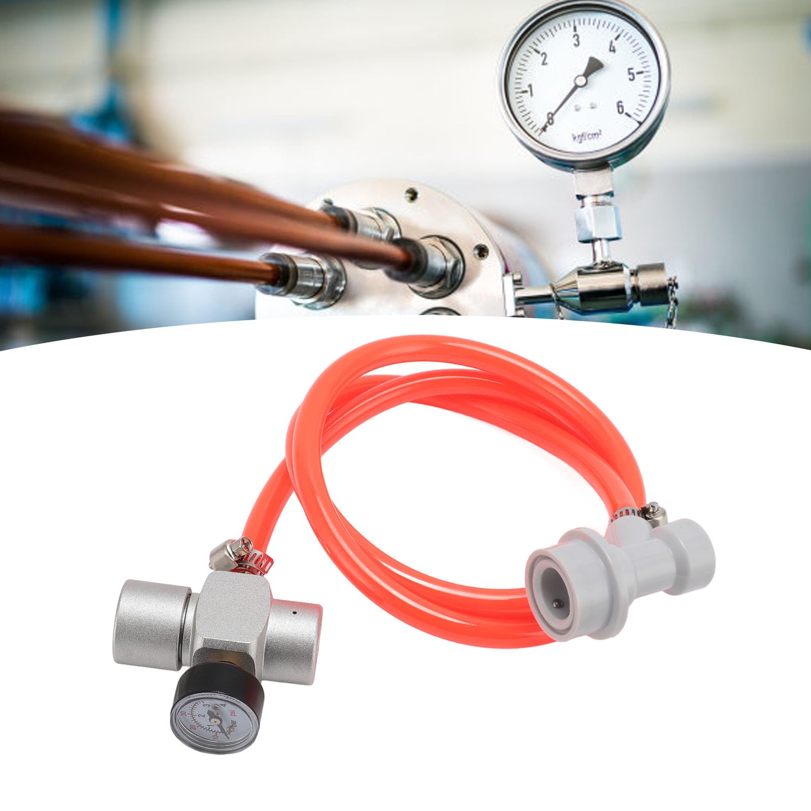 Mini Keg ze stali nierdzewnej CO2 Regulator Automatyczny Dozownik Piwa z Czerwonym Wężem, Homebrew CO2 Regulator Ciśnienia do Beczek z Kawą Sodową, Części Kegeratora do Domowego Warzenia