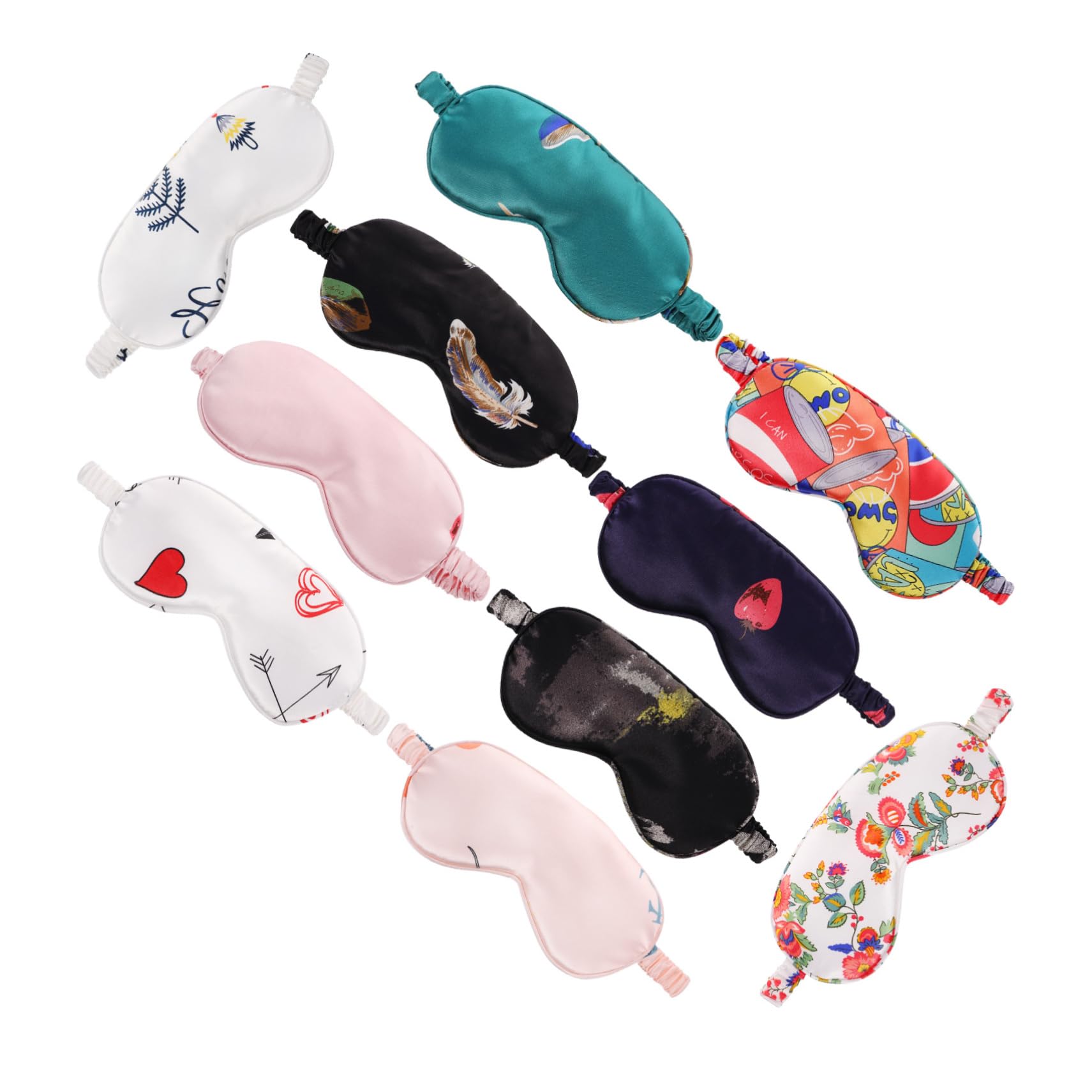 FRCOLOR 2 Sätze Satinbrille Light Würfelunterlage Eyepatches Genschenkideen Leichte Lichtblockierend Lidschatten Schlafende Augenabdeckung Augenklappe Schlafen Die Seide 10 Stück * 2