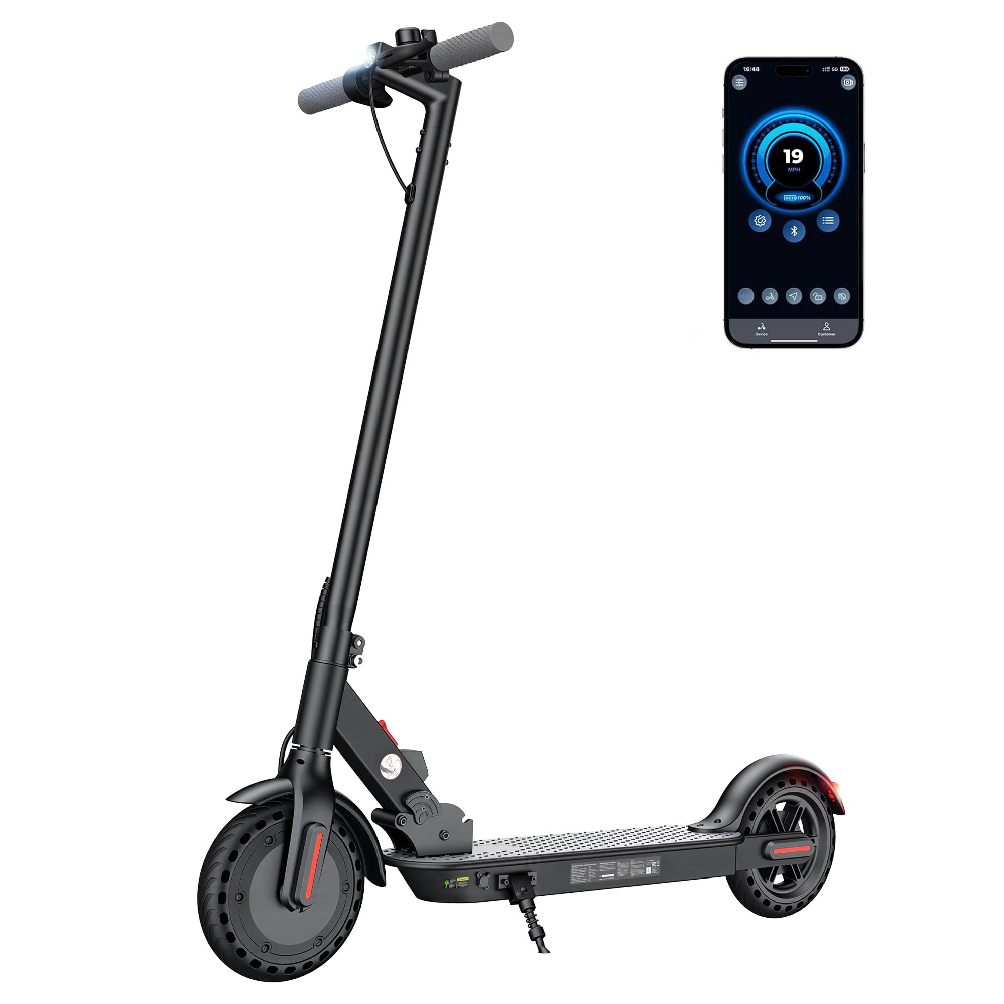 W3C Monopattino Elettrico Adulto, Pieghevole Scooter Elettrico, Velocità Fino a 25 Km/h, 25-35Km di Autonomia, Motore da 500W, 8.5" Pollici a Nido D'ape Resistente All'usura