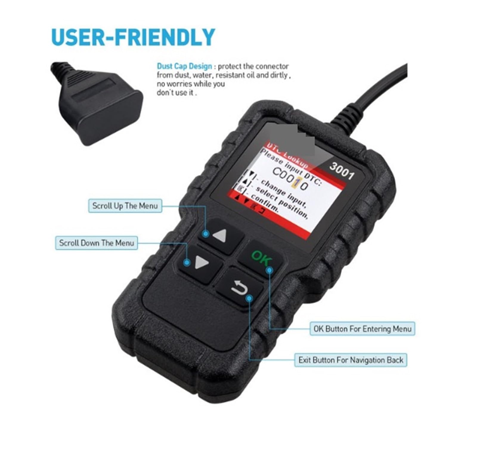 Escáner OBD2 for diagnóstico de averías del Motor, Lector de códigos OBDII for automóviles