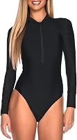 RELLECIGA Women's Long Sleeve One Piece Rash Guard Swimsuit - UV Protection, Zipper Front, Surfing & Outdoor Ready