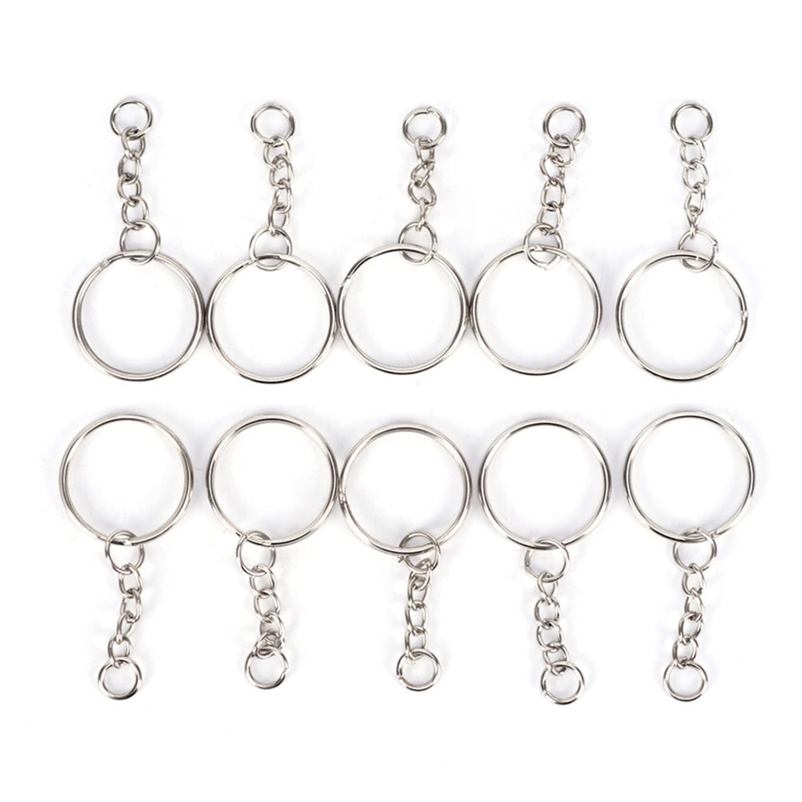 Porte-clés vierges en métal plaqué argent | Lot de 50 pièces pour création