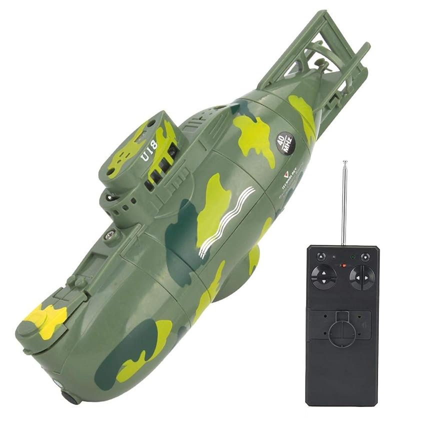 Immagine del prodotto Tbest Giocattolo Sottomarino RC, Modello di Sottomarino a 6 canali con Telecomando Militare Mini Simulazione(Verde)