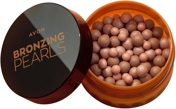 Avon Bronzing Pearls - Warm Glow, Multi-Shade Pearls with Mineral Pigments for a Buildable Multi-Dimensional Sun-Kissed Glow, Suitable for All Skin Tones, Cruelty-Free Face Bronzer, 28g