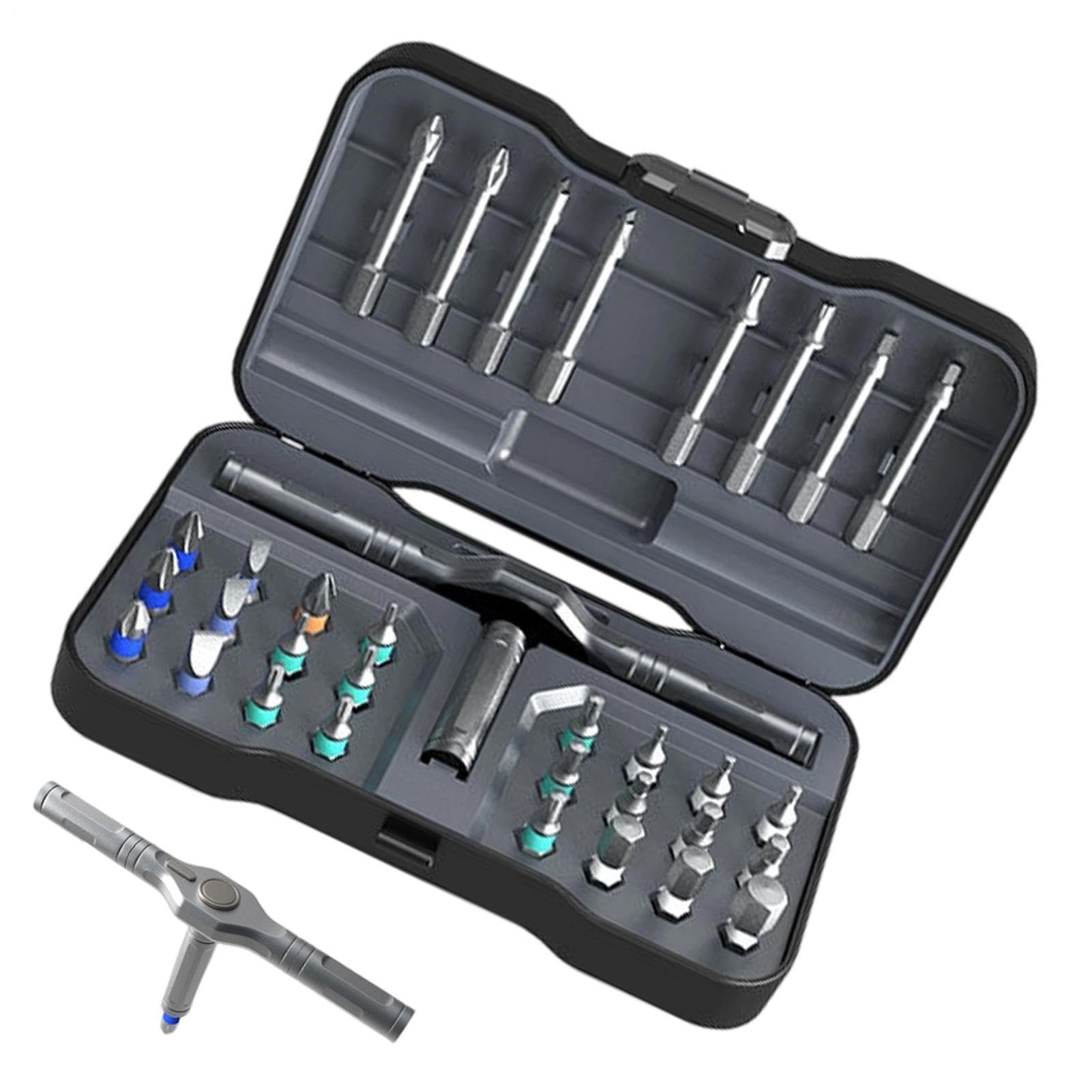 Schraubendreher-Set, magnetisch, mit Koffer, 32-in-1-Reparaturwerkzeug, tragbar