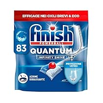 Finish Quantum Infinity Shine Pastiglie Lavastoviglie, 83 Capsule Lavastoviglie, Pastiglie per Lavastoviglie per una Pulizia Profonda e Stoviglie Brillanti