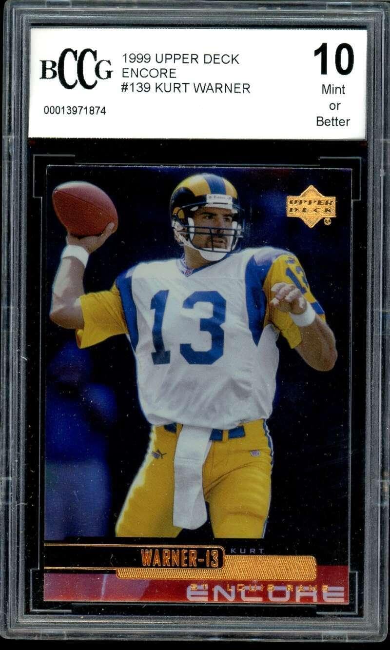Kurt Warner Rookie Card 1999 Upper Deck Encore #139 BGS BCCG 10 - Unsigned Football Cards