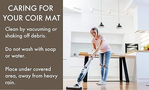 Miniatura 8 de COCO MATS 'N MORE Felpudo de coco personalizado con bordes de corazones florecientes marrones, 18 x 30 pulgadas, con respaldo de vinilo, tapetes