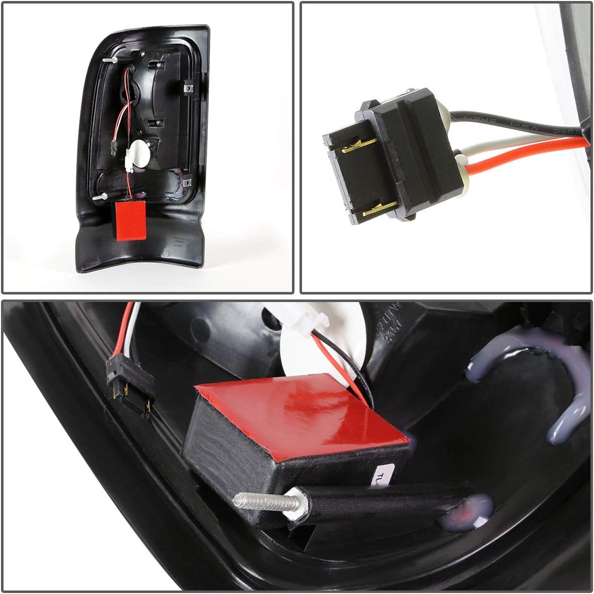 Auto Dynasty Full LED Tail Lights Assembly Compatible with 1994-2002 Dodge Ram 1500 2500 3500 Rear Brake Lamps Driver and Passenger Side, Black Housing Smoked Lens