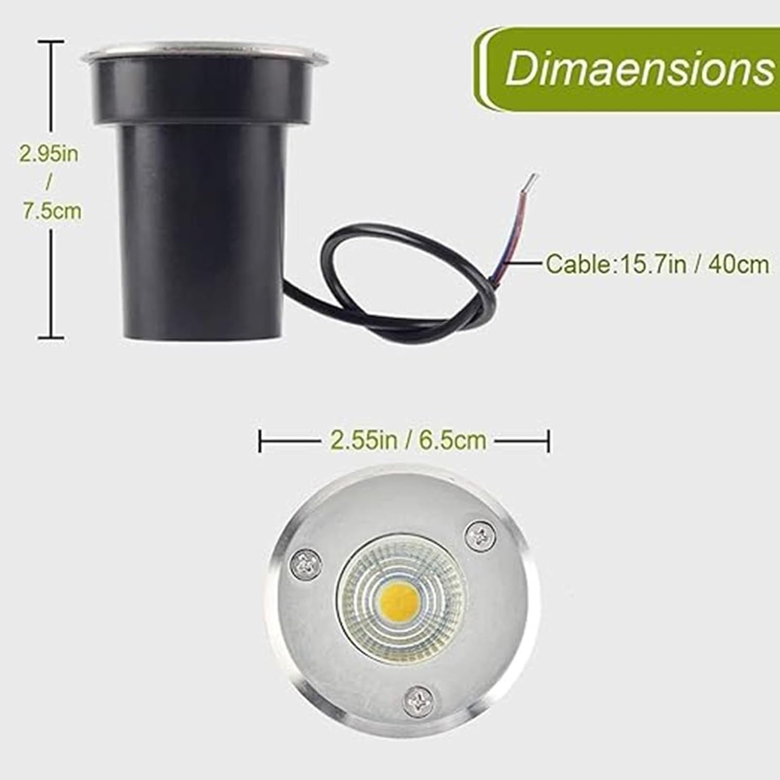 6 szt. Zewnętrzne reflektory LED, 3 W 3 W, mini reflektor COB do kształtowania krajobrazu, reflektor wpuszczany do użytku na zewnątrz wodoodporny IP67, reflektor ogrodowy (biały, 3 W (220 V))
