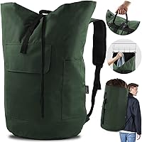Vista 1 de Bolsa de lavandería con mochila, bolsas de lavandería de viaje extra grandes de 125L con correas de hombro, diseño ajustable y extensible, bolsa