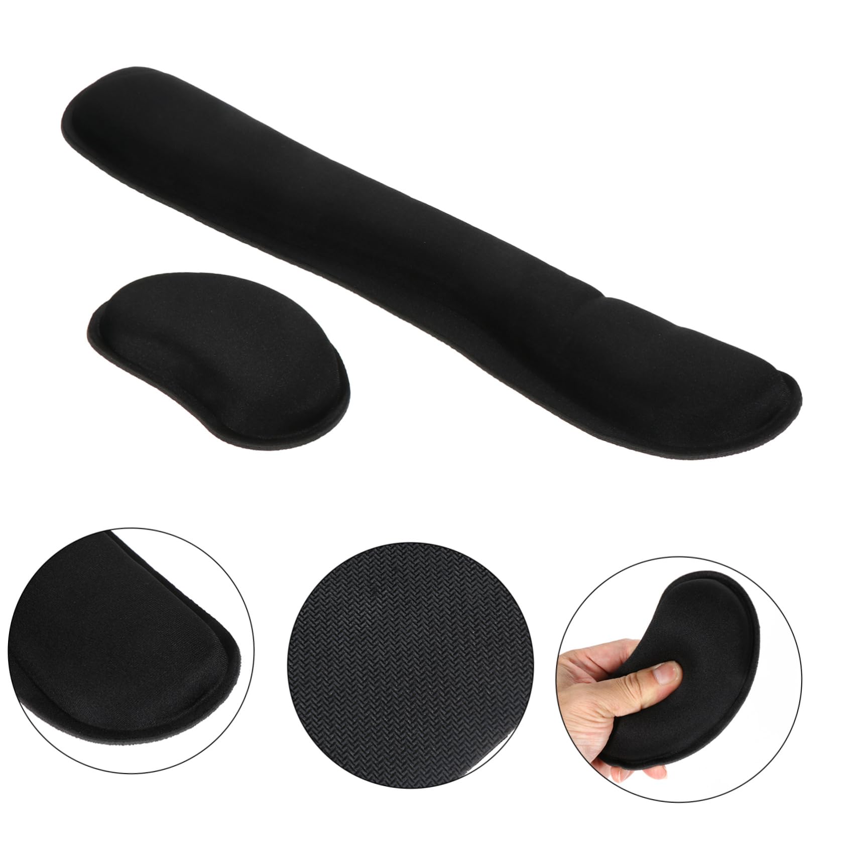 MAGICLULU 3sätze Memory Foam Handballenauflage Set Ergonomische Und Mausunterlage Für Bequemen Rutschfeste Unterseite Für Büro Und Gaming Unterstützt Handgelenke Und Verbessert Die