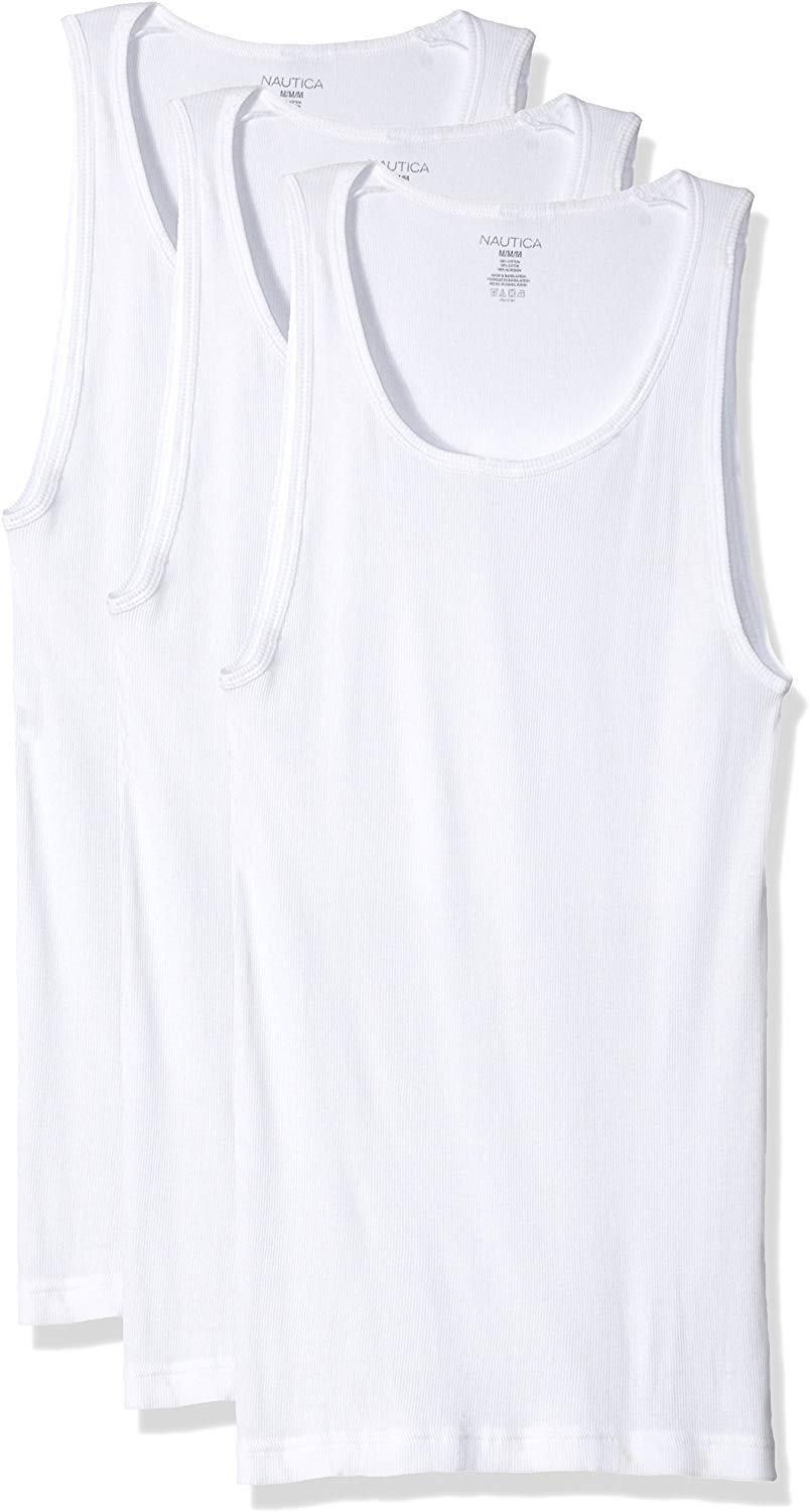 Nautica Bielizna męski 3-pack Cotton Ribbed Tank Top