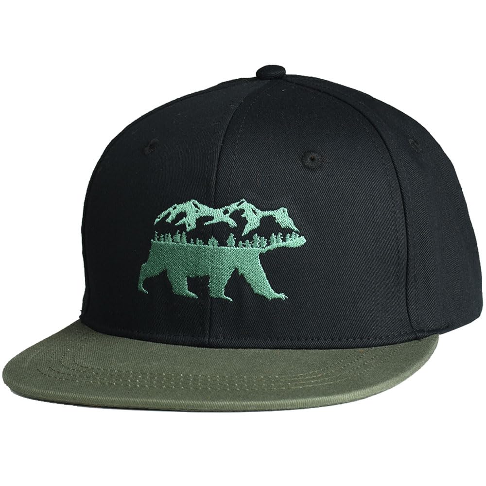 EDTREK Performance Outdoorsman Snapback Truck Hat with Flat Brim - Unique Animal Embroidery