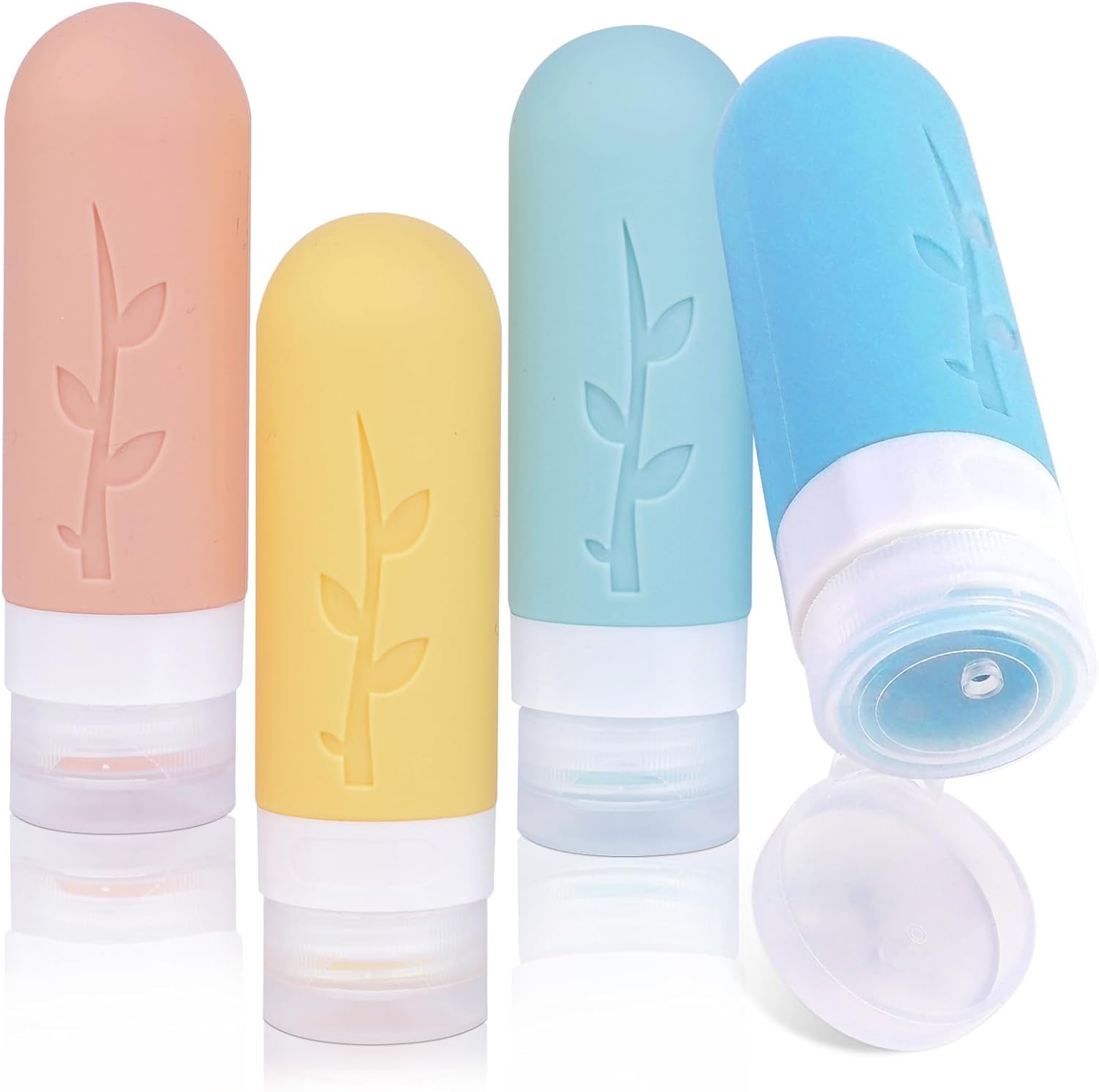 AiQInu Flacons De Voyage En Silicone, 4 PièCes 90ml Contenant Voyage, Avec éTiquette Et Brosse De Nettoyage, Bouteilles De Voyage Rechargeables Pour Toutes Sortes De Cosmétiques AiQInu Flacons De Voyage En Silicone, 4 PièCes 90ml Contenant Voyage, Avec éTiquette Et Brosse De Nettoyage, Bouteilles De Voyage Rechargeables Pour Toutes Sortes De Cosmétiques