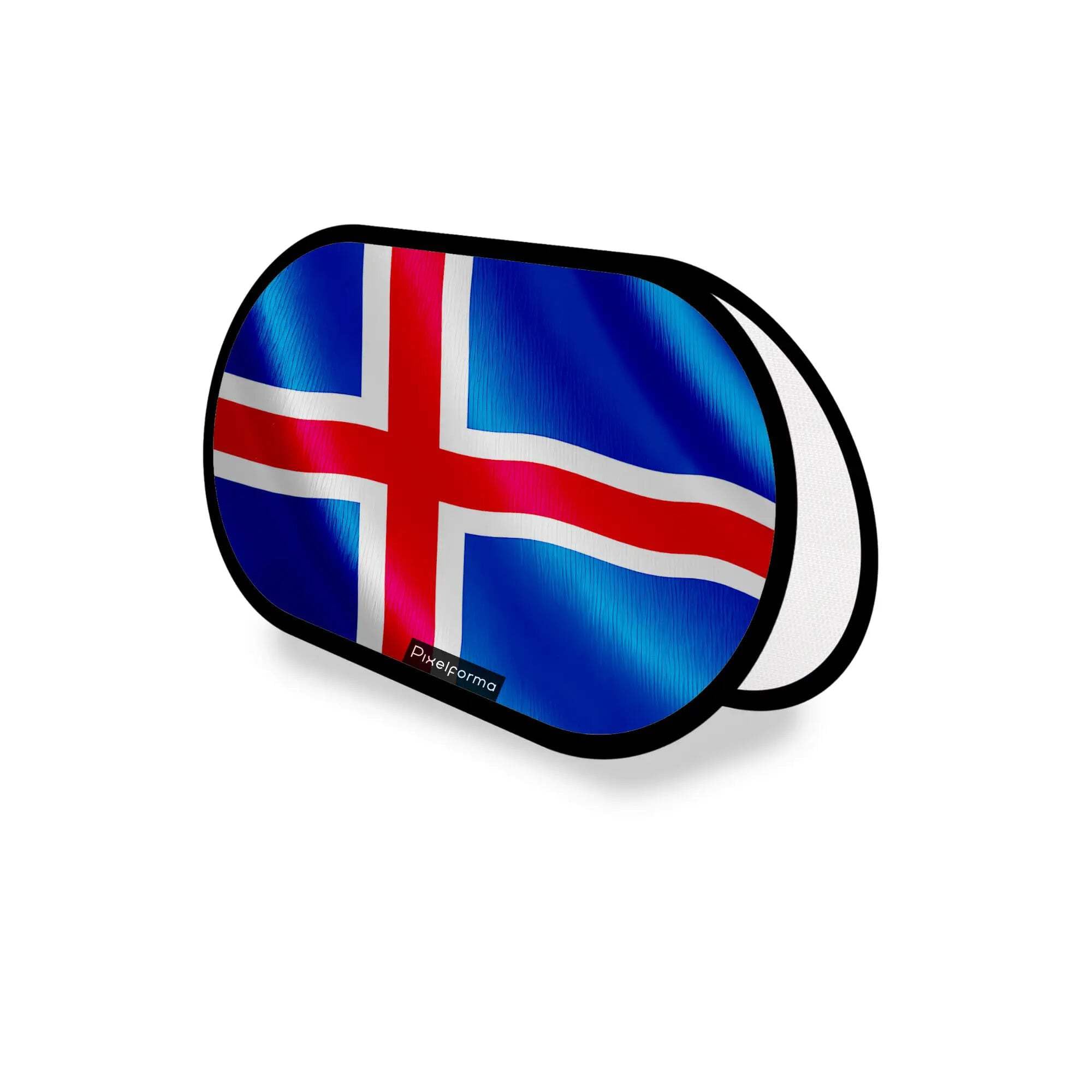 Drapeau Islande Ovale en polyester résistant 70x120cm de qualité supérieure - 3