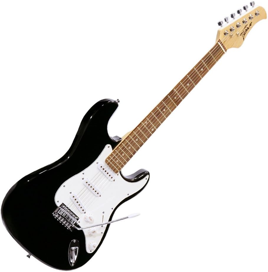 PylePro Full Size Electric Guitar Package w/ Amp, Guitar Bundle, Case & Accessories, Electric Guitar Bundle, Beginner Starter Package, Strap, Tuner, Pick, Ready to Use Out of the Box, Black (PEGKT15B)