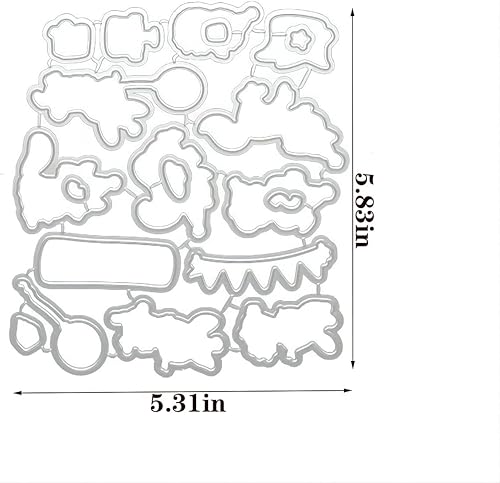 Miniatura 2 de Qoiseys Friends - Juego de sellos y troqueles de silicona transparente para hacer tarjetas, troqueles de corte, plantillas de corte para álbumes de
