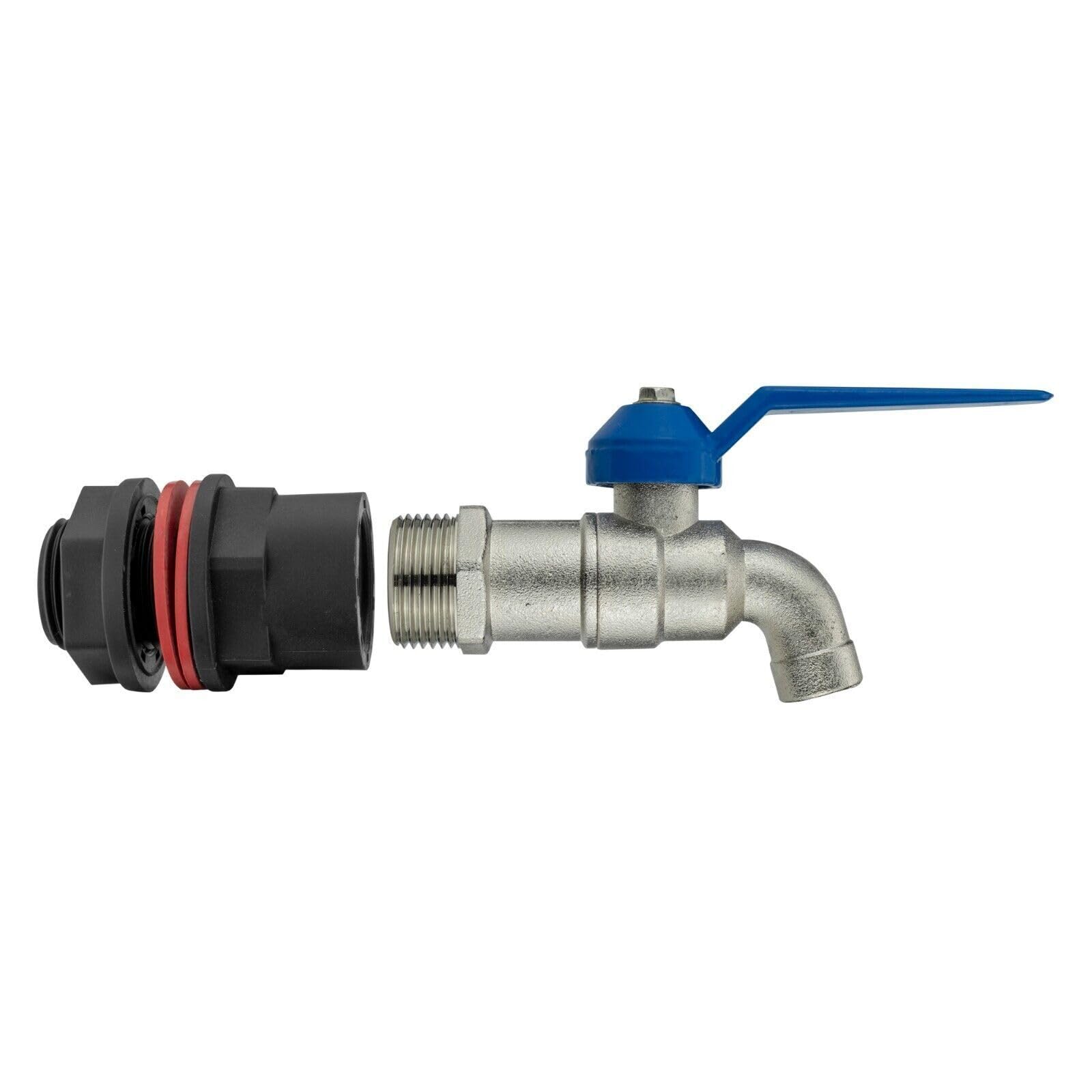 Water Butt Replacement Tap Solid Metal Lever UK Bib Outlet Barb Quick Hosepipes 1/2" & 3/4 (Garden tap, 1/2")