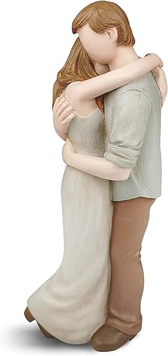 CAMSOON Estatuilla romántica de abrazo para parejas, feliz aniversario de boda, esculpida, pintada a mano, regalos para ella, él, en momentos