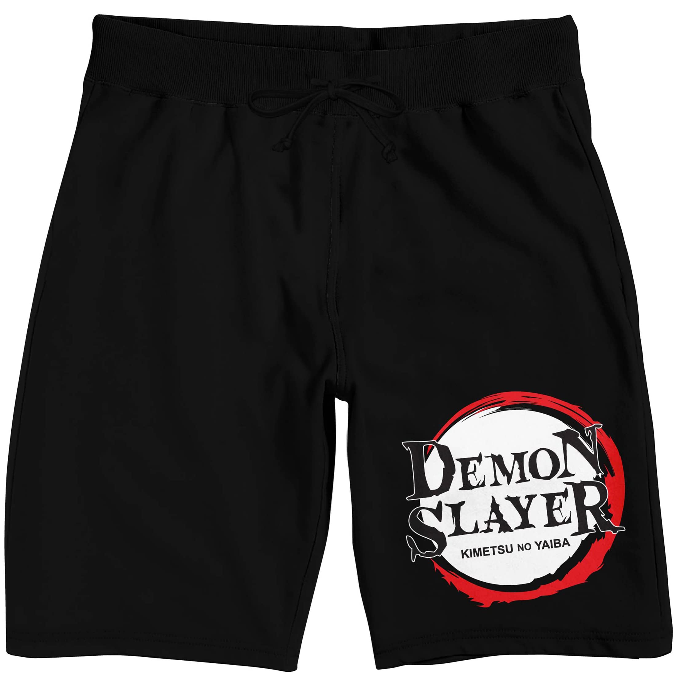 Demon Slayer Logo Men's Black Sleep Pajama Shorts
