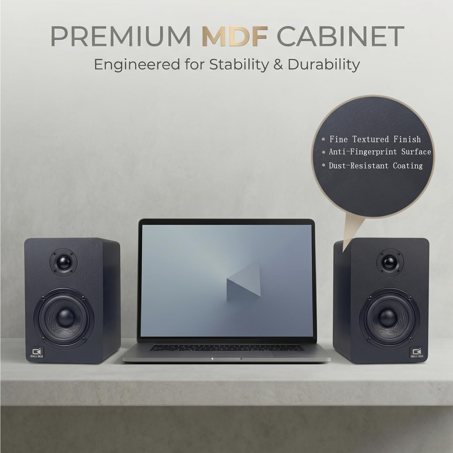 Altoparlanti da scrivania per PC, Bluetooth 5.3 DSP, ottico a 24 bit, USB-C/AUX, tweeter a cupola in seta, driver in fibra di carbonio, per laptop/Mac/Monitor (nero)